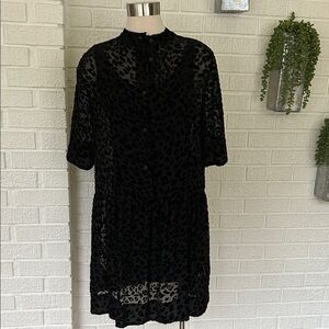 Rag & Bone -GIA Black Leopard shadow Print babydoll mini